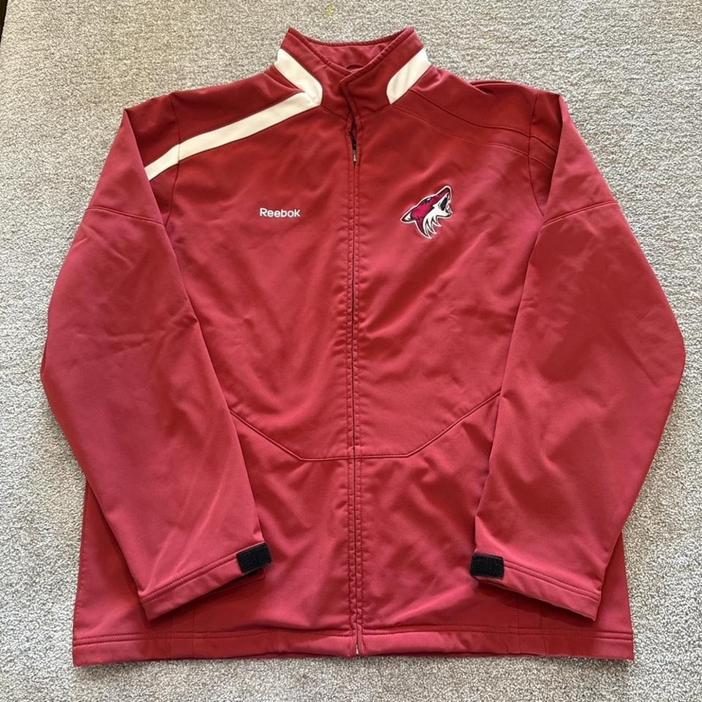 Reebok NHL Arizona Coyotes Full-Zip Jacket Large Hockey Team Logo Windbreaker
